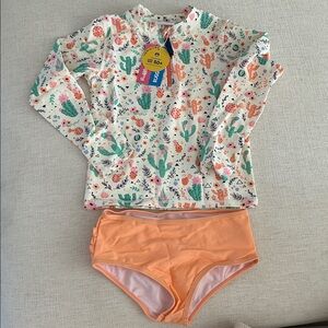 Ruffle Butt Desert Blossoms Bikini Set, Pink/Coral multi, size 8, NWT